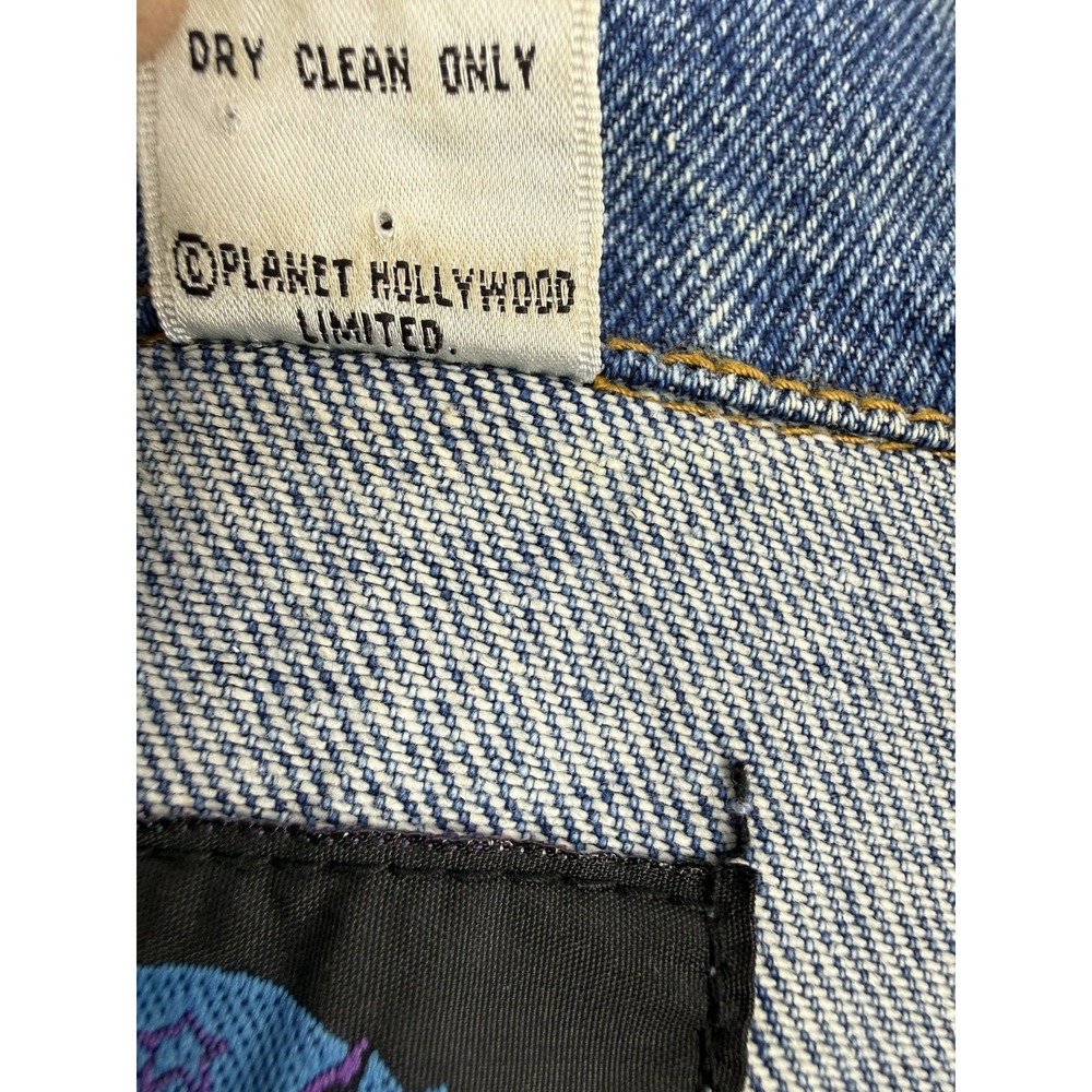Planet Hollywood Aspen Denim Jean Jacket Unisex Small Vintage 1991 No Fading - Picture 7 of 10